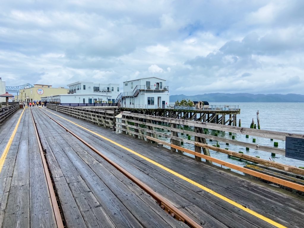 Astoria Riverwalk along the Columbia River.