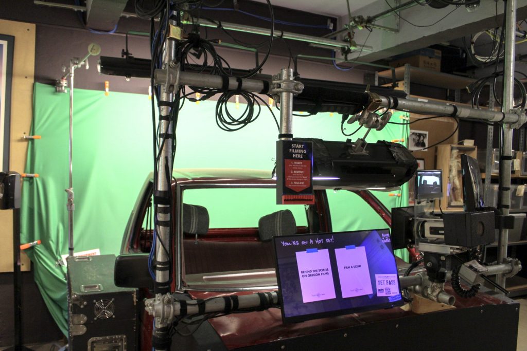 Green screen and movie set at the Oregon Museum of Film.