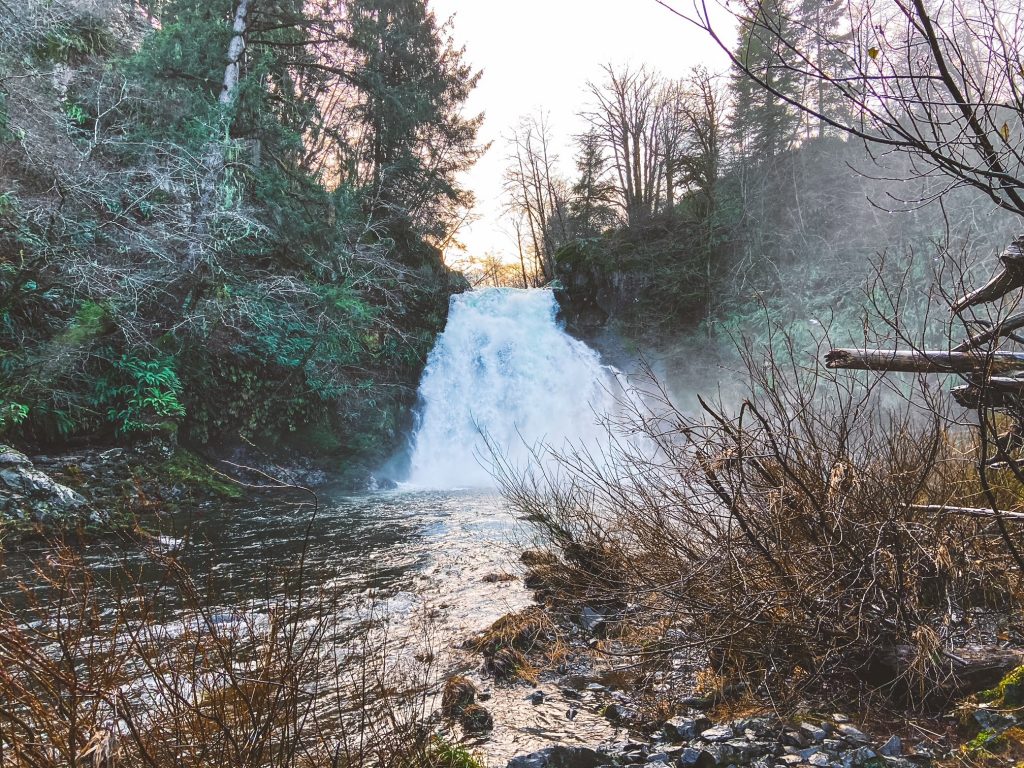 Young's River Falls (Youngs River Falls) in Astoria Oregon.