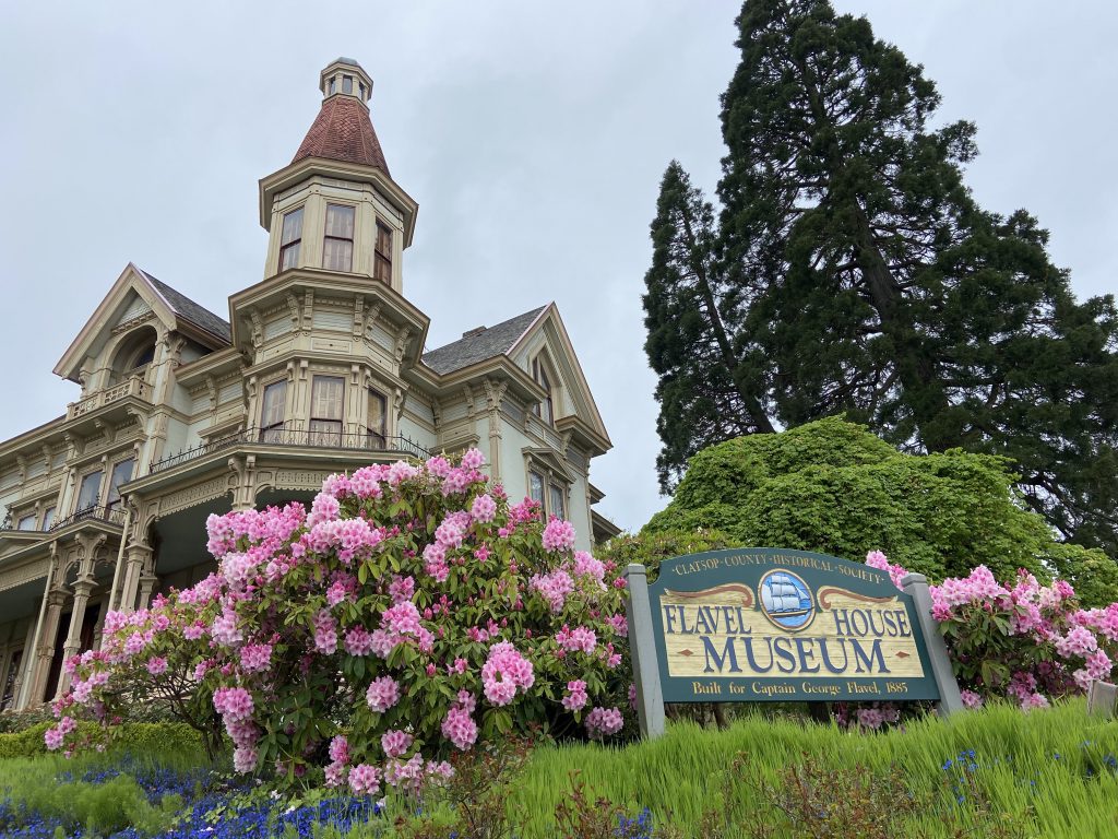 Spring blooms outside the Flavel House in Astoria Oregon.