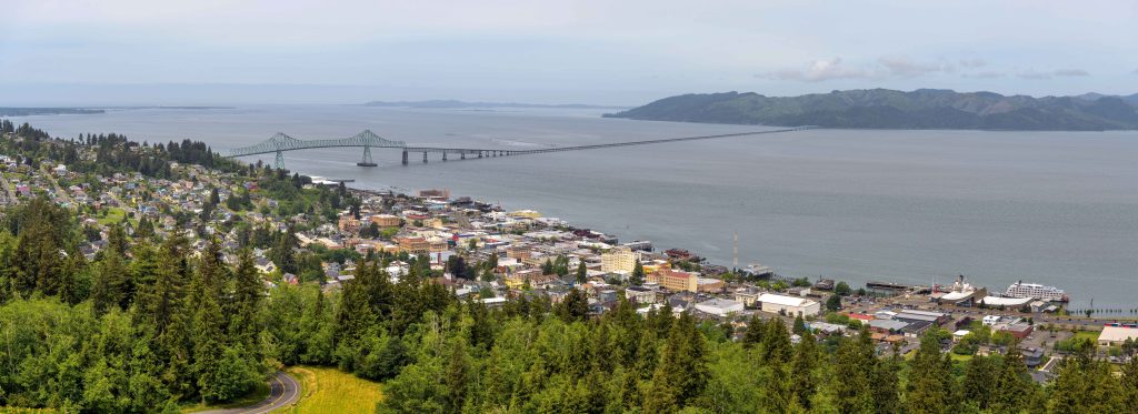 Panoramic view of Astoria, Oregon.